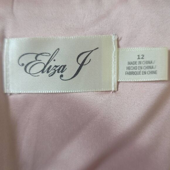 Eliza J Blush Pink Eyelash Lace, Off the Shoulder Sheath Dress, NWT, Sz. 12 - Picture 7 of 8